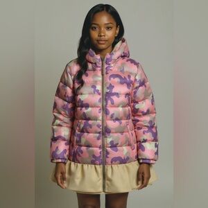 Adorable girls Pink and Purple Camo Puffer Jacket 💕